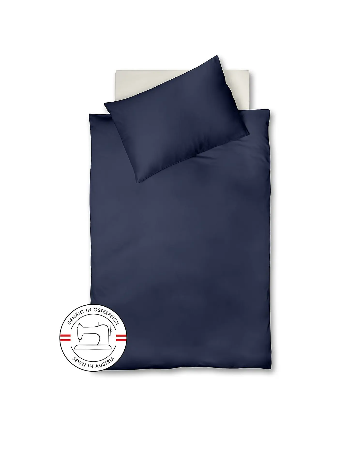 FLEURESSE | Satin Bettwäsche Royal Uni 140x220cm Anthrazit | dunkelblau